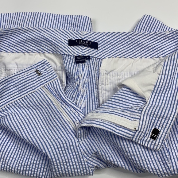 Chaps Blue & White Striped Seersucker Bermuda Shorts Size 8P - Picture 6 of 10
